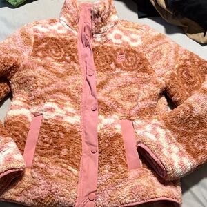 Billabong Pink and Brown Fleece Hoodie